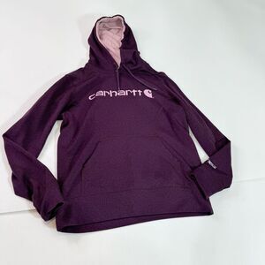 Carhartt Hoodie Womens Medium Purple Force Extremes Logo Active Pullover